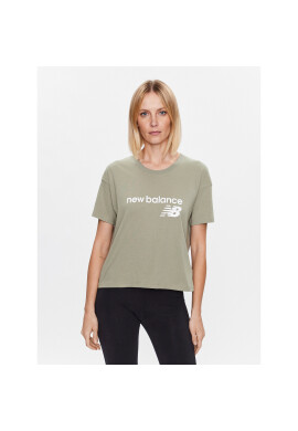 New Balance Тишърт Stacked WT03805 Зелен Relaxed Fit - Pepit.bg