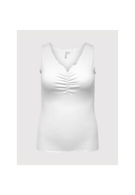 ONLY Carmakoma топ Ruffle 15206253 Бял Regular Fit - Pepit.bg