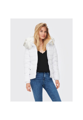ONLY Пухено яке Camilla 15204607 Бял Regular Fit - Pepit.bg