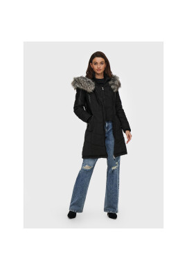 ONLY Пухено яке Linette 15160168 Черен Regular Fit - Pepit.bg