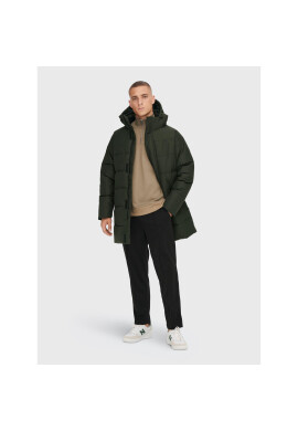 Only & Sons Пухено яке Carl Long 22020156 Зелен Regular Fit - Pepit.bg