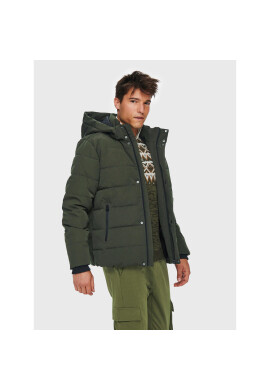 Only & Sons Пухено яке Cayson 22019598 Зелен Regular Fit - Pepit.bg