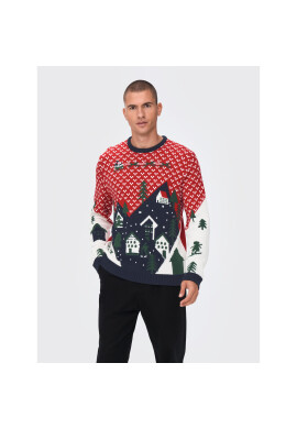 Only & Sons Пуловер Xmas 22023349 Червен Regular Fit - Pepit.bg