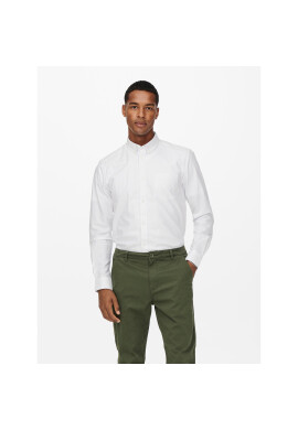 Only & Sons Риза 22019669 Бял Slim Fit - Pepit.bg