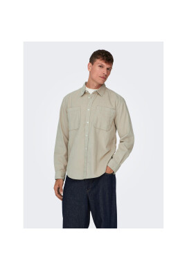 Only & Sons Риза 22024716 Бежов Relaxed Fit - Pepit.bg