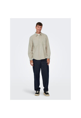 Only & Sons Риза 22024716 Бежов Relaxed Fit - Pepit.bg
