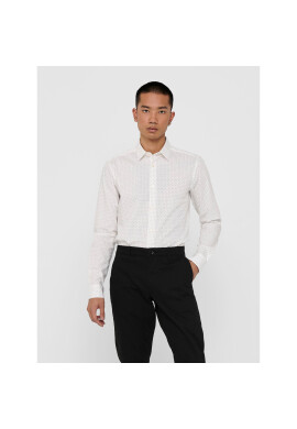 Only & Sons Риза Bart 22017573 Бял Slim Fit - Pepit.bg