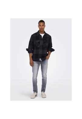 Only & Sons Риза Milo 22019854 Сив Regular Fit - Pepit.bg