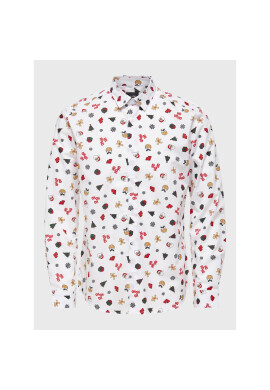 Only & Sons Риза Xmas 22023582 Бял Slim Fit - Pepit.bg