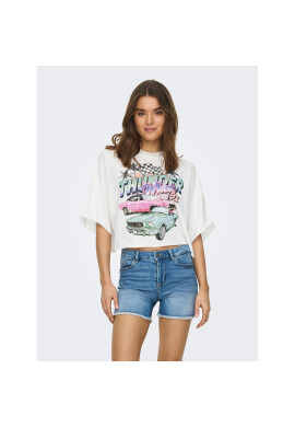 ONLY Тишърт 15290548 Бял Cropped Fit - Pepit.bg