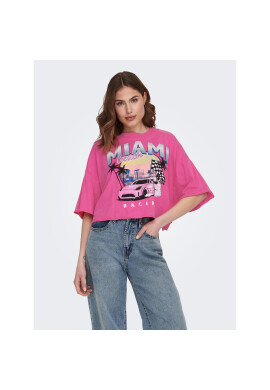 ONLY Тишърт 15290548 Розов Cropped Fit - Pepit.bg
