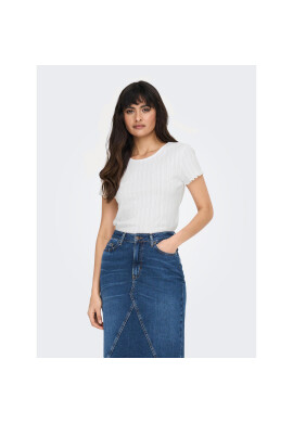 ONLY Тишърт Carlotta 15256154 Бял Tight Fit - Pepit.bg