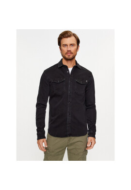 Pepe Jeans дънкова риза PM307490 Черен Slim Fit - Pepit.bg