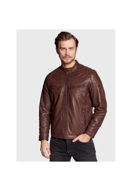 Pepe Jeans Кожено яке Jayson PM402604 Кафяв Regular Fit - Pepit.bg