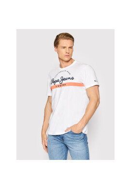 Pepe Jeans Тишърт Abrel PM508216 Бял Regular Fit - Pepit.bg