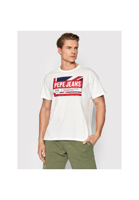 Pepe Jeans Тишърт Adelard PM508223 Бял Regular Fit - Pepit.bg