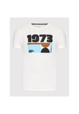 Pepe Jeans Тишърт Aeson PM508231 Бял Slim Fit - Pepit.bg