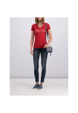 Pepe Jeans Тишърт Andrea PL504165 Червен Longline Fit - Pepit.bg