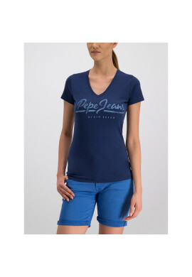 Pepe Jeans Тишърт Andrea PL504165 Тъмносин Regular Fit - Pepit.bg