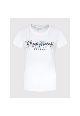 Pepe Jeans Тишърт Bego PL505133 Бял Slim Fit - Pepit.bg