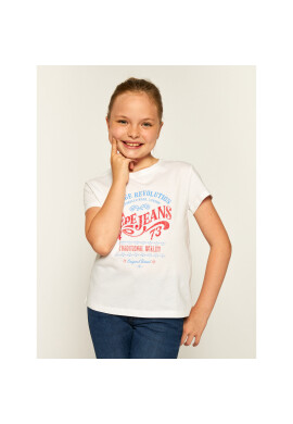Pepe Jeans Тишърт Bianca PG502435 Бял Regular Fit - Pepit.bg