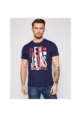 Pepe Jeans Тишърт Davy PM507739 Тъмносин Regular Fit - Pepit.bg