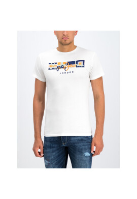 Pepe Jeans Тишърт Dean PM506537 Бял Slim Fit - Pepit.bg