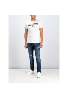 Pepe Jeans Тишърт Dean PM506537 Бял Slim Fit - Pepit.bg