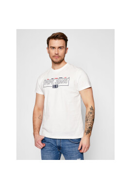 Pepe Jeans Тишърт Dennis PM507740 Бял Regular Fit - Pepit.bg