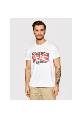 Pepe Jeans Тишърт Flag Logo PM508273 Бял Regular Fit - Pepit.bg