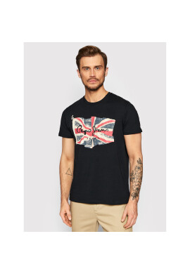 Pepe Jeans Тишърт Flag Logo PM508273 Черен Regular Fit - Pepit.bg