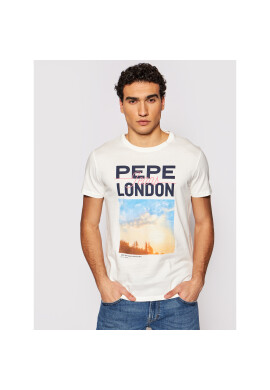 Pepe Jeans Тишърт Manu PM507766 Бял Regular Fit - Pepit.bg