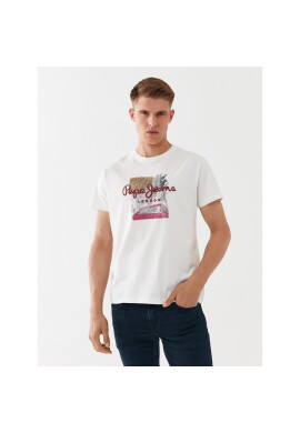 Pepe Jeans Тишърт Melbourne Tee PM508978 Бял Regular Fit - Pepit.bg
