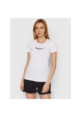 Pepe Jeans Тишърт PL502711 Бял Slim Fit - Pepit.bg