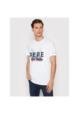 Pepe Jeans Тишърт Randall PM508017 Бял Regular Fit - Pepit.bg