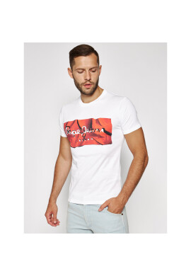 Pepe Jeans Тишърт Raury PM506480 Бял Slim Fit - Pepit.bg