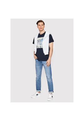 Pepe Jeans Тишърт Teller PM508377 Тъмносин Regular Fit - Pepit.bg