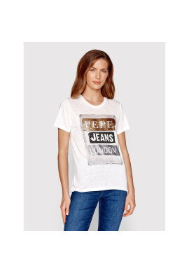 Pepe Jeans Тишърт Tyler PL505351 Бял Regular Fit - Pepit.bg