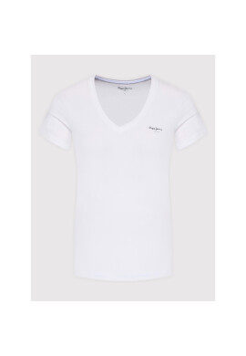 Pepe Jeans Тишърт Violette PL505067 Бял Slim Fit - Pepit.bg