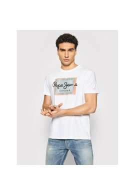 Pepe Jeans Тишърт Wesley PM507876 Бял Regular Fit - Pepit.bg