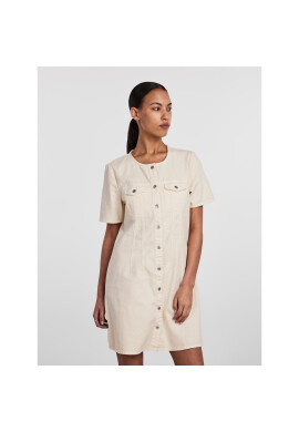 Pieces Дънкова рокля 17133341 Екрю Regular Fit - Pepit.bg
