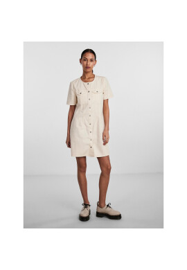 Pieces Дънкова рокля 17133341 Екрю Regular Fit - Pepit.bg