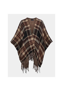 Pieces Пончо 17144441 Кафяв Regular Fit - Pepit.bg