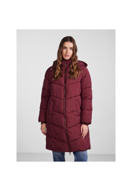 Pieces Пухено яке 17126619 Бордо Regular Fit - Pepit.bg
