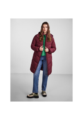 Pieces Пухено яке 17126619 Бордо Regular Fit - Pepit.bg