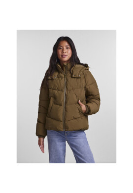 Pieces Пухено яке Jamilla 17126620 Зелен Regular Fit - Pepit.bg
