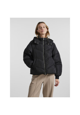Pieces Пухено яке Nelicity 17128183 Черен Regular Fit - Pepit.bg
