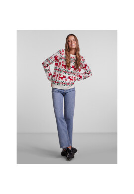 Pieces Пуловер Xmas 17130539 Бял Regular Fit - Pepit.bg