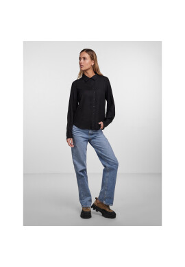 Pieces Риза 17140728 Черен Regular Fit - Pepit.bg