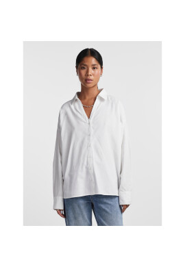 Pieces Риза 17143675 Бял Oversize - Pepit.bg